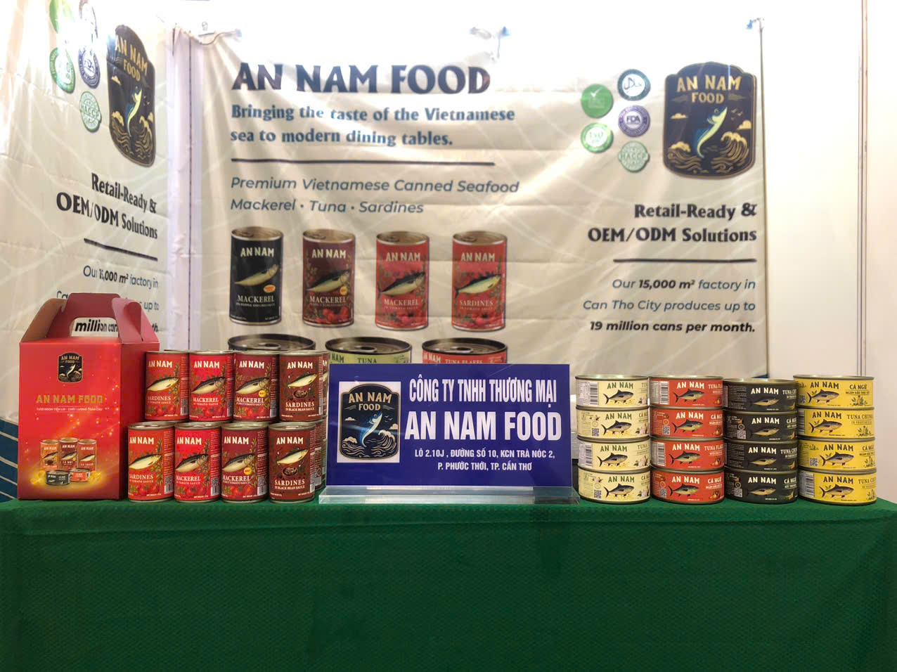Sản phẩm của An Nam Food trưng bày tại FoodEx Cambodia 2026